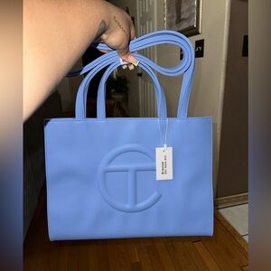 Authentic Medium Telfar bag in color “cerulan” with dust bag!
